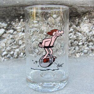 16 oz Hart B.C. caveman vintage 1981 arby's glass (W5067)